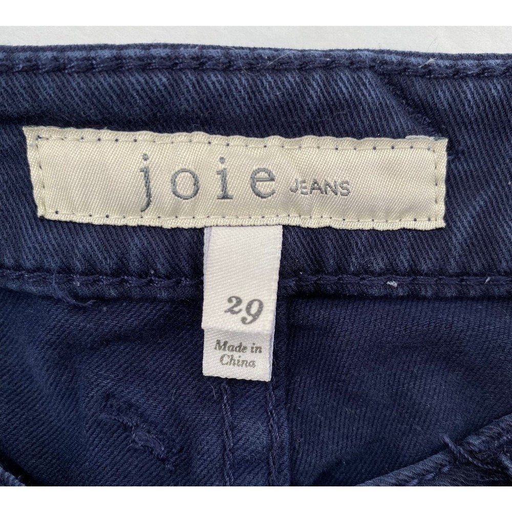Joie Womens Park Skinny Pants 29 Navy Blue Utility Cargo Lyocell Blend Calf Zips - Picture 4 of 16